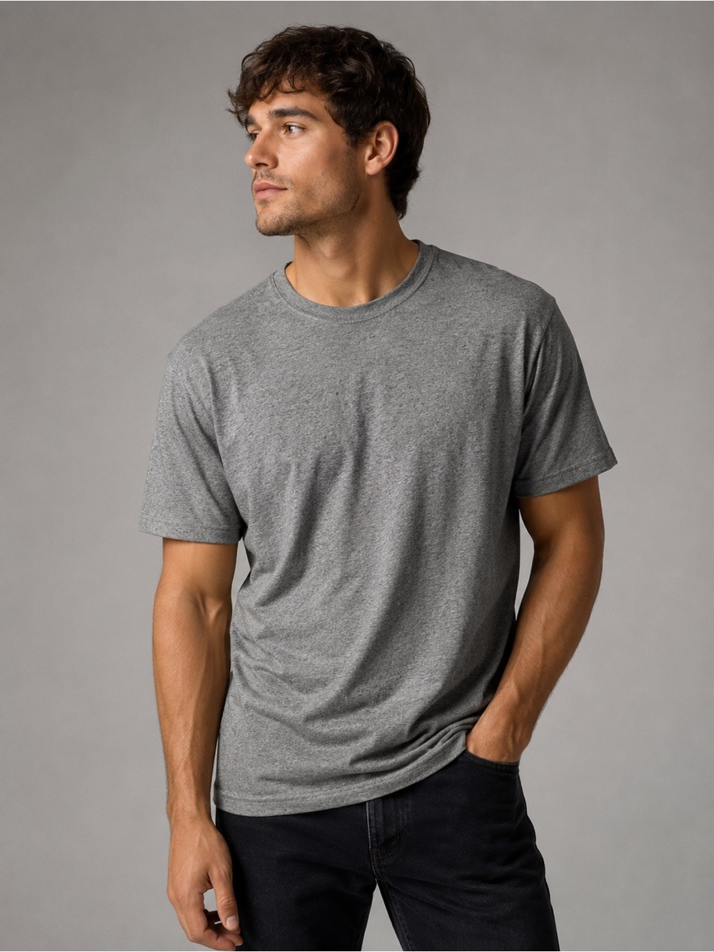 💗5 for $25💗 Cactus Man Short Sleeve Crewneck Tee — Gray